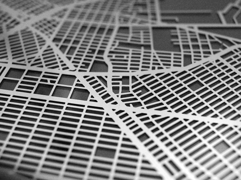 Dallas 11x14 Framed Stainless Steel Laser Cut Map Etsy