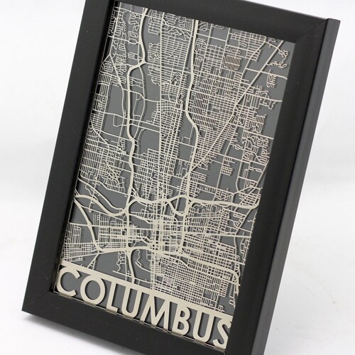 Columbus Ohio Map Minimalist Map Columbus Print Columbus Etsy
