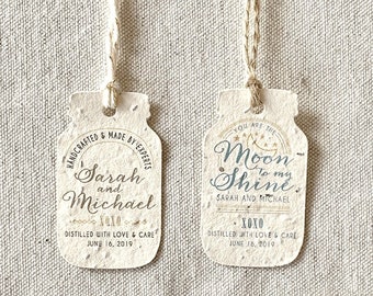 PRINTED PARTY TAGS | PPTMJ1 | By the Experts, You are the Moon to my Shine | Wedding Party Favor, Custom Gift Tag