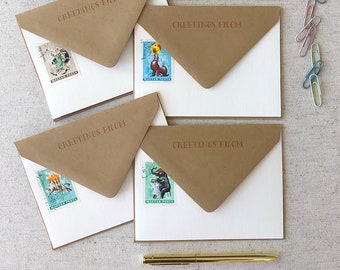 STATIONERY | VPSS9 | 4.25" x 5.625" Card & A2 Matte Envelope | The Circus Folk | Women Stationery, Girl Stationery, Flat Note Card