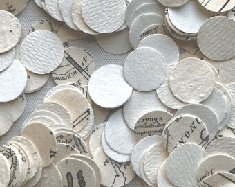 LAGNIAPPE CONFETTI MIX | LCM3 | 0.75" | 3.5 oz | Vintage Map & White | Hand-Cut Confetti, Biodegradable Confetti, Party Decoration