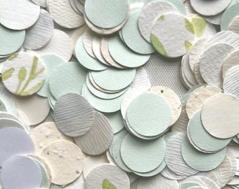 LAGNIAPPE CONFETTI MIX | LCM1 | 0.75" | 3.5 oz | Green, White & Cream | Hand-Cut Confetti, Biodegradable Confetti, Party Decoration