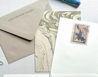 STATIONERY SET | VPSS4 | 4.25" x 5.625" Card & A2 Matte Envelope | Knights and Princes | Men Stationery, Boy Stationery, Flat Note Card