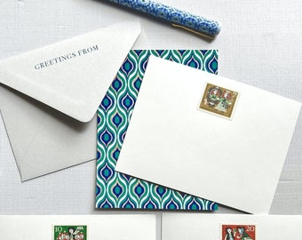 STATIONERY SET | VPSS6 | 4.25" x 5.625" Card & A2 Matte Envelope | Snow White and Dwarfs | Women Stationery, Girl Stationery, Flat Note Card