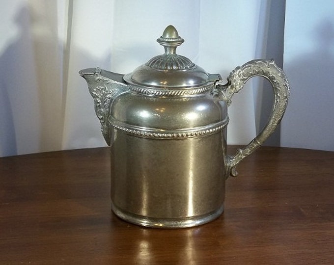 Vintage Rochester Stamping Works Silver Over Copper and Pewter Teapot