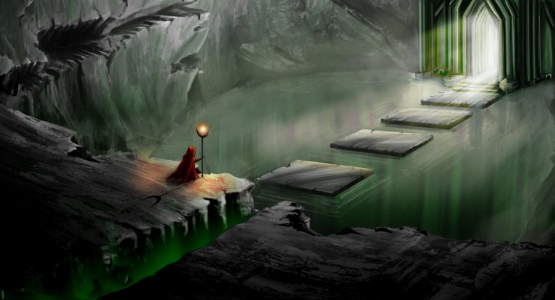 Wizard Lair Outside Wizard Lair Concept Art Print: Underground Chasm - Etsy
