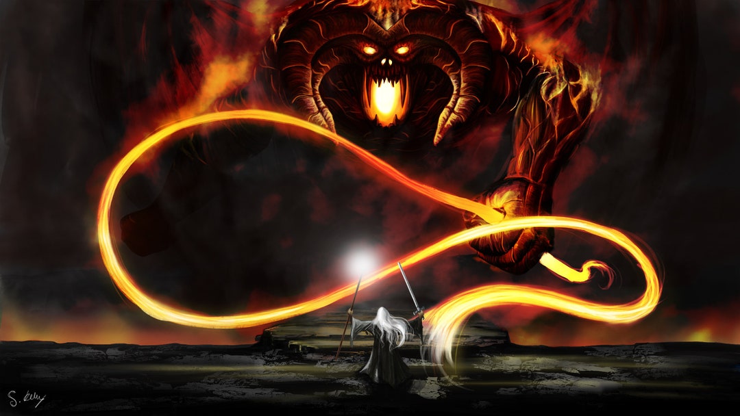 Lord of the Rings, Balrog Vs Gandalf - Etsy