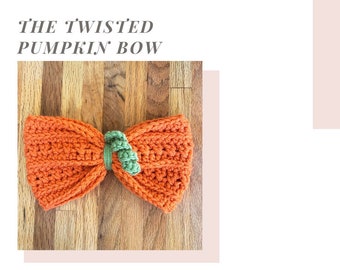 Twisted Pumpkin Bow Pattern, Crochet Bow Pattern, Crochet Pattern, Crochet Bow, Bow Pattern, Textured Bow Pattern, Oversized Bow Pattern