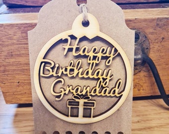 Happy Birthday Grandad Gift Tag  Free Post Uk only