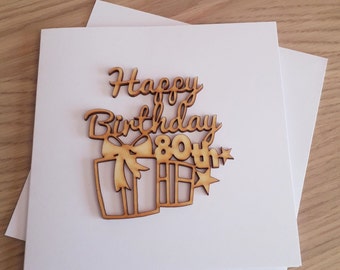 80th Happy Birthday Handmade Card