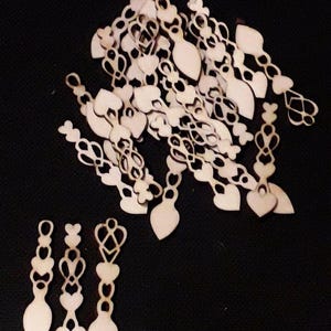 Welsh Love Spoons x 100 mini - Houten trouwbedankjes, huwelijksdecoratie, vintage