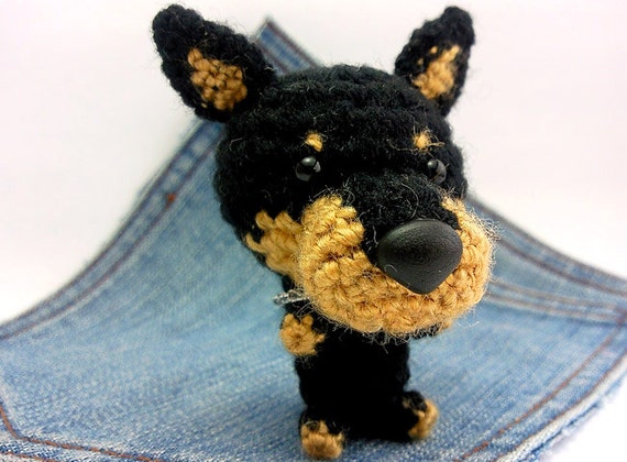 miniature doberman pinscher stuffed animal