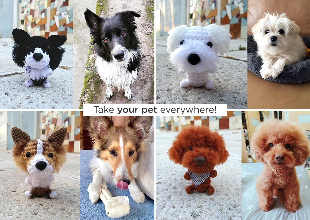 Custom Crochet Amigurumi Dog . Stuffed 
