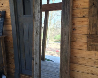 Reclaimed wood- full length mirror