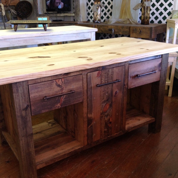 Rustic Kitchen Island - Etsy