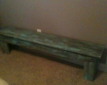 Bench made with reclaimed wood