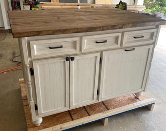 Kitchen Island with pullout Trash Drawer