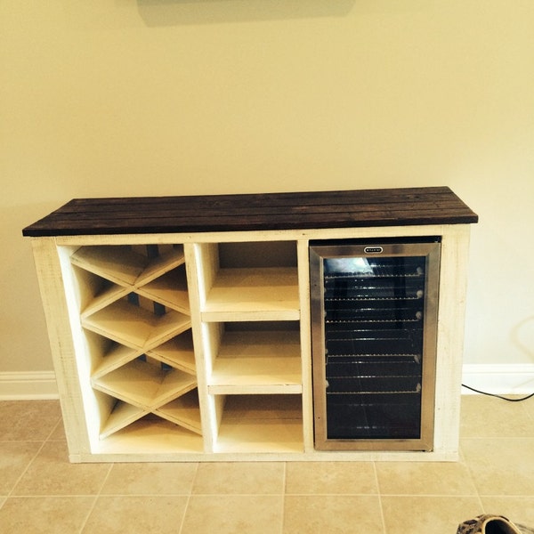 Buffet with wine rack and storage for wine cooler