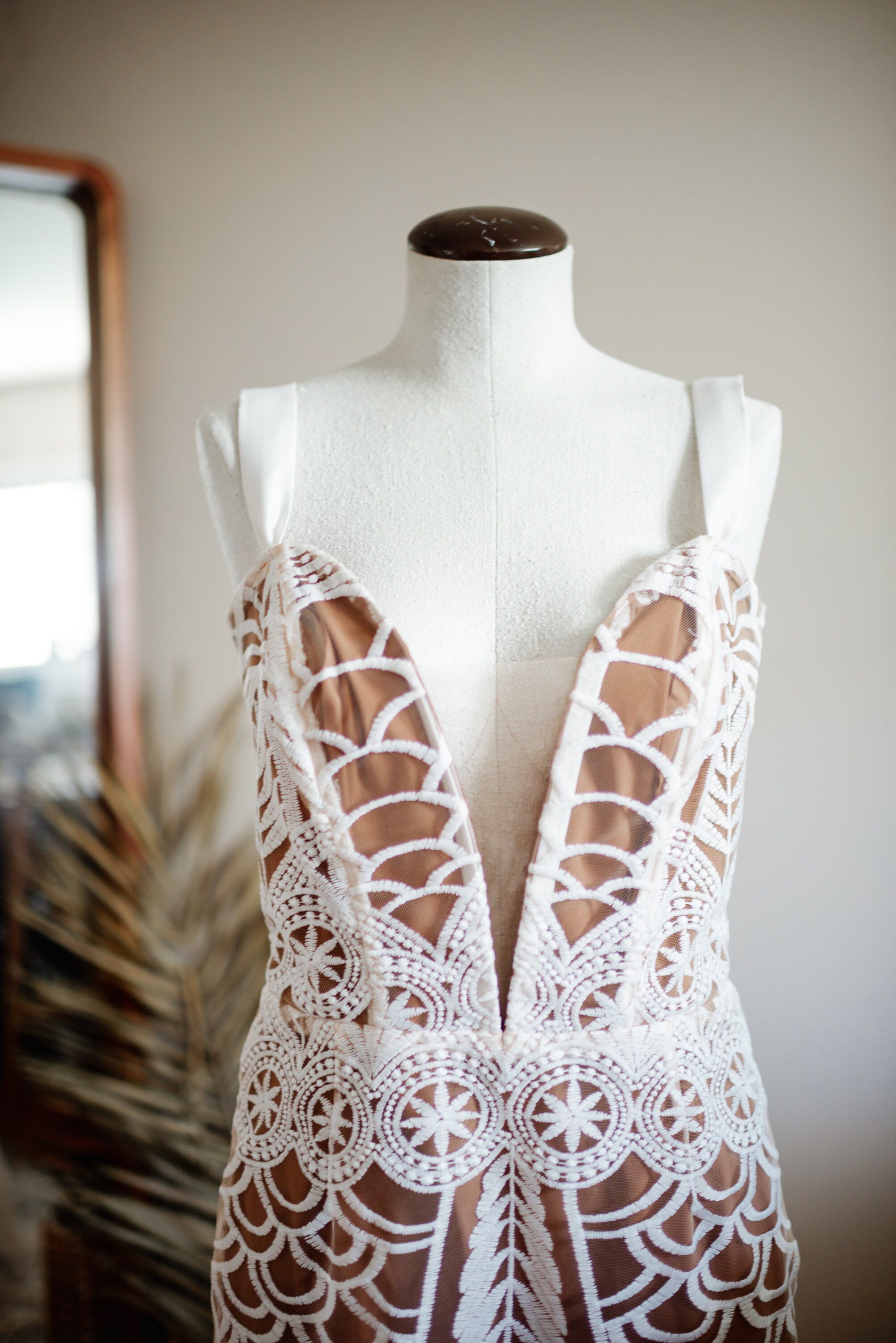 Bohemian Illusion Tulle Gown, Embroidered Wedding Dress, Illusion Lace