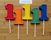 12 Number One Chocolate Pops - 1st Birthday/Art Party/Circus Favors