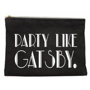 Party like Gatsby canvas clutch make up pouch
