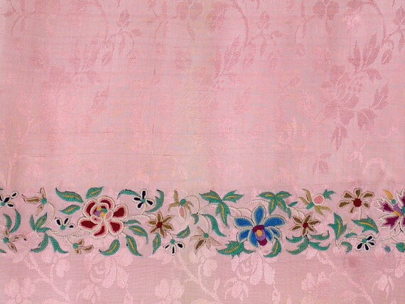 vintage PINK PARSI SILK Scarf / Textile - Silk Br… - image 6