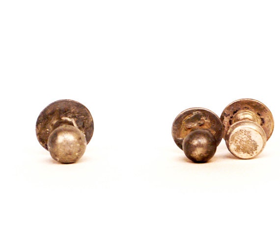 vintage SILVER BUTTONS (3) - image 2