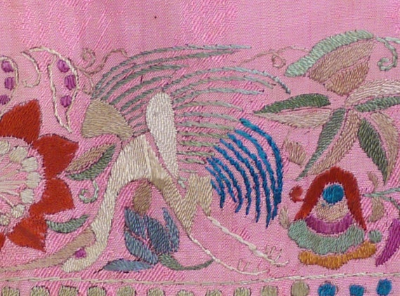 vintage PINK SILK PARSI Scarf  / Textile - Silk B… - image 5