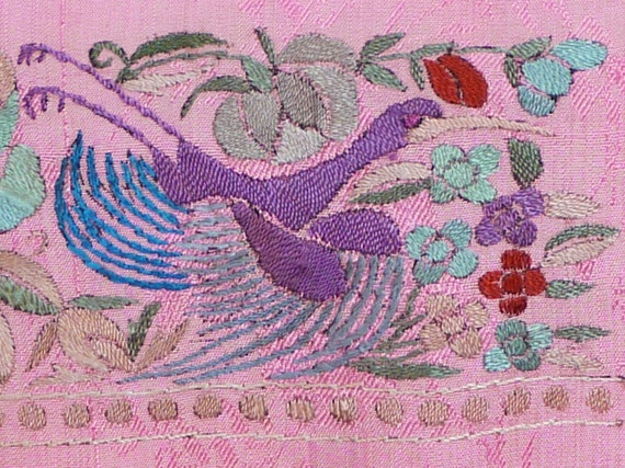 vintage PINK SILK PARSI Scarf  / Textile - Silk B… - image 6