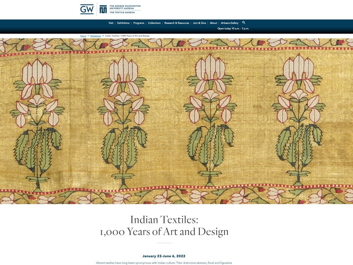 Exhibition Program: Abstract Patterns in Indian Textiles