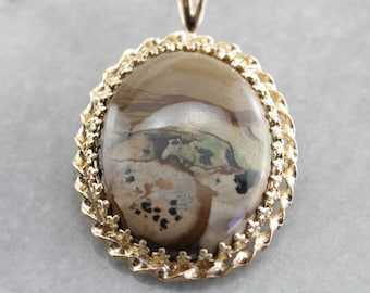 Stunning American Biggs Jasper Brooch or Pendant, American Jasper, Cabochon Brooch or Pendant YADXHJ-P