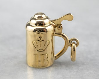 HOFBRAUHAUS .925 Sterling Silver 3-D Charm Pendant Europe Germany Munich Munchen Octoberfest HB Beer Hall New tg18
