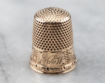 Victorian Rose Gold Thimble, Antique Gold Thimble, Sewing Accessories, Seamstress Gift, Antique Collectible, Gift Item LRM8FNV7