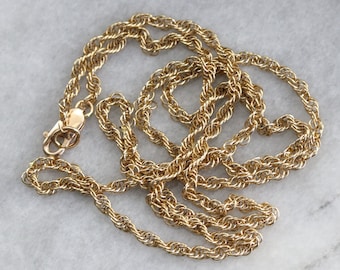 Long Gold Rope Twist Chain, Yellow Gold Chain, Pendant Chain, Gold Chain Necklace, Birthday Gift, Unisex Chain YNVC1YX0