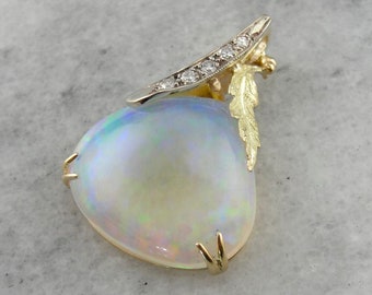 Handmade Ethiopian Opal Pendant, Upcycled Vintage Opal Pendant, Bridal Jewelry, Anniversary Gift, 0MMWKJ