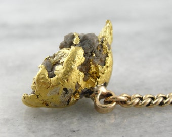 As Mother Nature Created It: Pure Gold Nugget Keychain 9LF34V-P