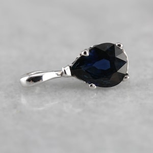 Dark Sapphire Teardrop Pendant, Sapphire Birthstone, Bridal Jewelry MC0Z7P-P