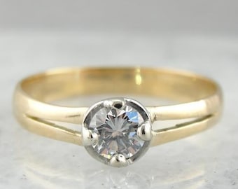 Vintage Diamond And Gold Illusion Set Ring