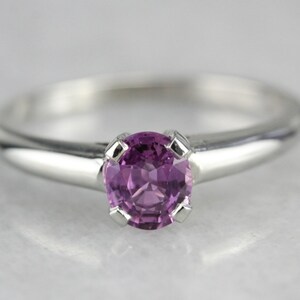 Solitaire saphir rose, bague de fiançailles saphir, pierre de naissance saphir, bague d&#39;anniversaire U26XYJWC