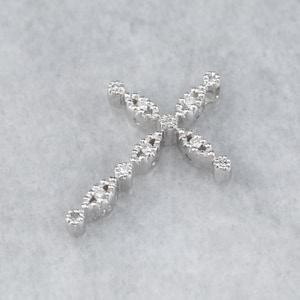 Ladies Diamond Cross, 18 Karat White Gold Cross, White Gold Cross, Bridal Jewelry, Diamond Anniversary, Religious Gif 24J6VJCX