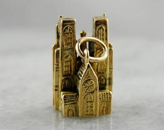 Travelers Keepsake, Brussels Cathedral Belgium Charm Pendant 8F3ZFL-D