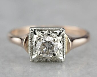 Mixed Era Diamond Ring, Solitaire Ring, Engagement Ring, Promise Ring, April Birthstone KAHL8D-P