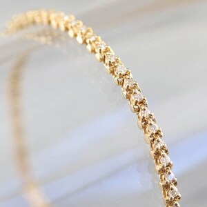 Diamanten tennisarmband, geelgouden diamanten armband, diamanten jubileum, stapelarmband, verjaardagscadeau, basics sieraden 6XVRVJY8