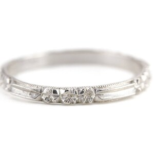 The Rosie Band in Platinum, Stacking Band, Wedding Band, Pattern Band, Elizabeth Henry Collection