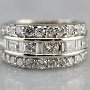 Diamond Cocktail Band, Anniversary Band, Statement Ring, Stacking Band UQVMTZF4-C
