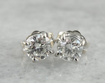 Timeless Diamond Stud Earrings in White Gold KZKWDL