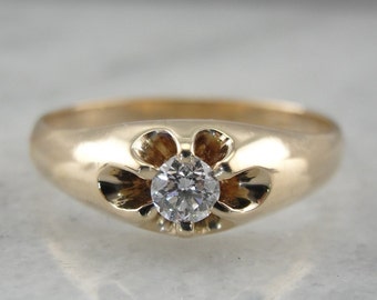 Antique Diamond Ring in Belcher Setting