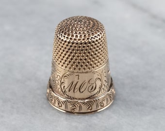 Victorian Rose Gold Thimble, Antique Gold Thimble, Sewing Accessories, Seamstress Gift, Antique Collectible, Gift Item M63434C1