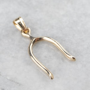 Make a Wish, Gold Wishbone Charm, Charm Necklace, Good Luck Charm, Good Luck Gift, Unisex Pendant, Lucky Charm C4AF46EL
