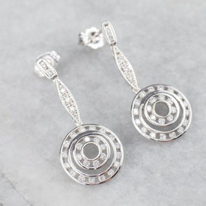 White Gold Dangle Diamond Earrings, Diamond Drop Earrings, 14K White Gold, Bridal Jewelry, Anniversary Gift, Gifts for Her R3K4LMXL